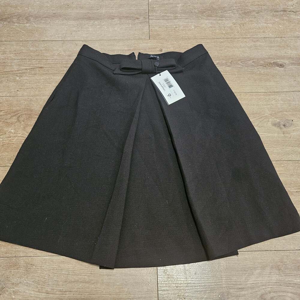 RAOUL Vera Bow Black A-Line Mini Skirt NWT Designer US 6 MSRP $230
